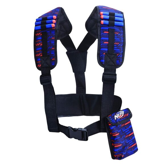 FREE❤️NERF N-Strike Elite Adjustable Tactical Utility Vest Dart Magazine Storage - Picture 1 of 8